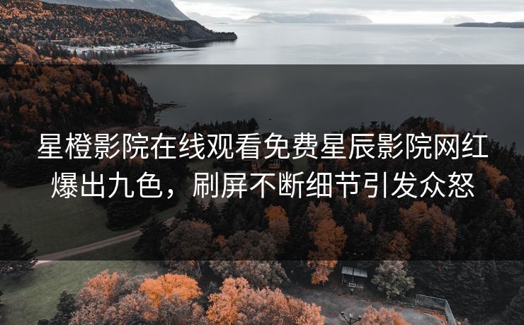 星橙影院在线观看免费星辰影院网红爆出九色，刷屏不断细节引发众怒