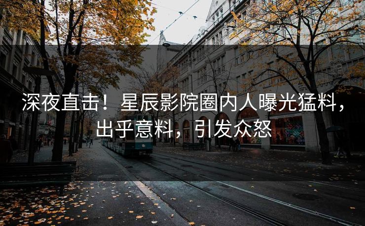 深夜直击！星辰影院圈内人曝光猛料，出乎意料，引发众怒