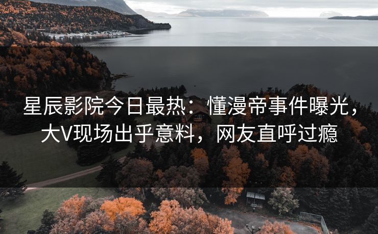 星辰影院今日最热：懂漫帝事件曝光，大V现场出乎意料，网友直呼过瘾