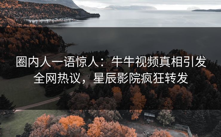 圈内人一语惊人：牛牛视频真相引发全网热议，星辰影院疯狂转发