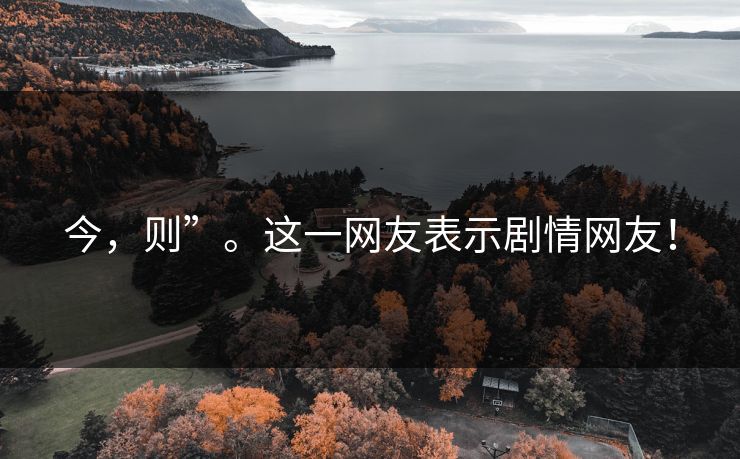 今，则”。这一网友表示剧情网友！